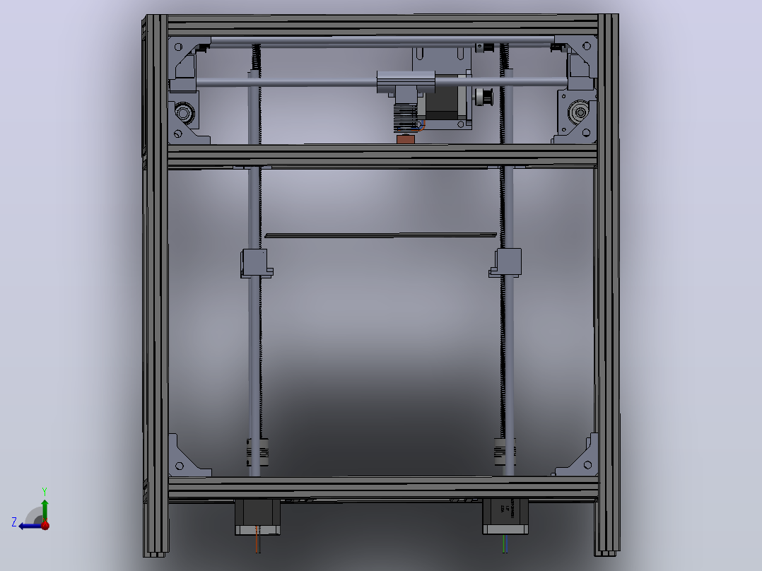 基于铝框架的3D打印机设计主视图