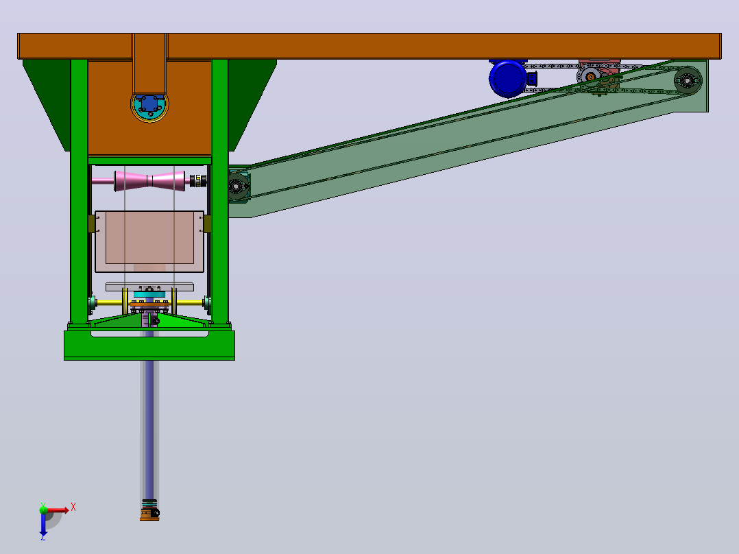 垃圾液压压块机 (SW+CAD+计算)俯视图