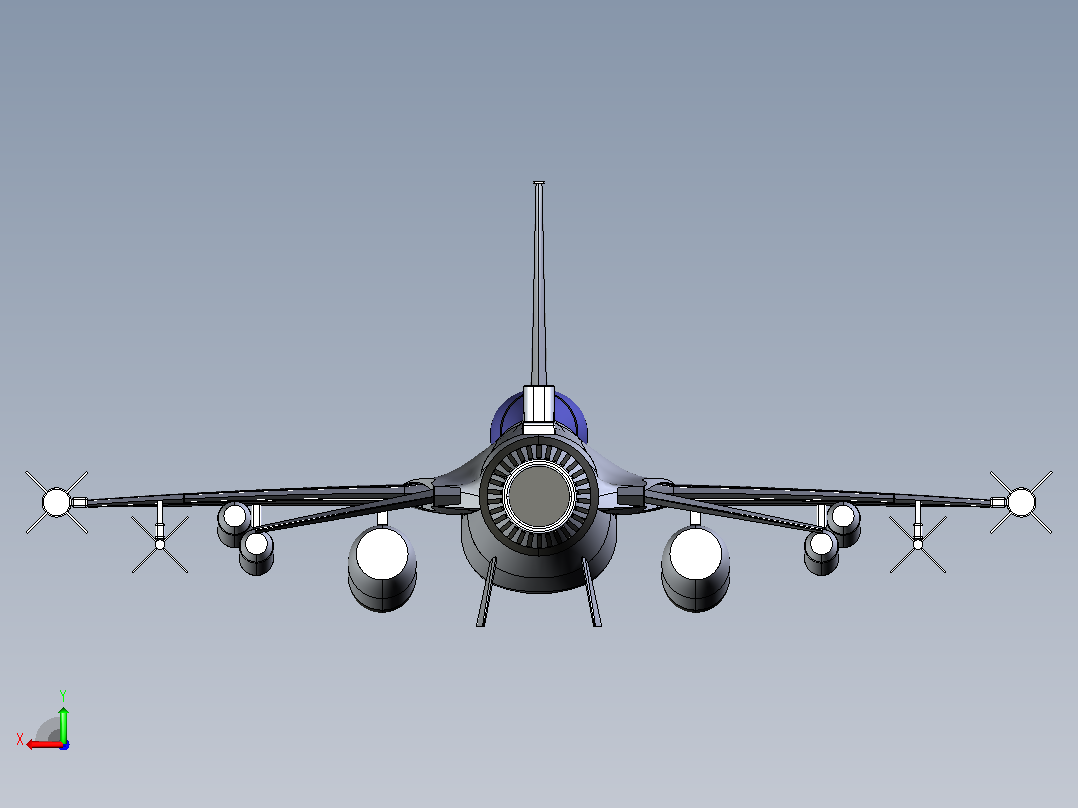F-16战斗机后视图