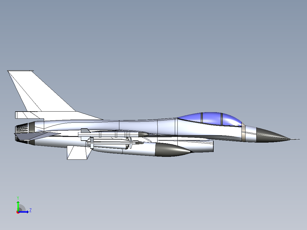 F-16战斗机左视图