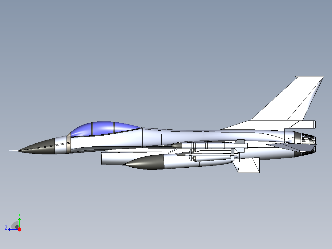 F-16战斗机右视图