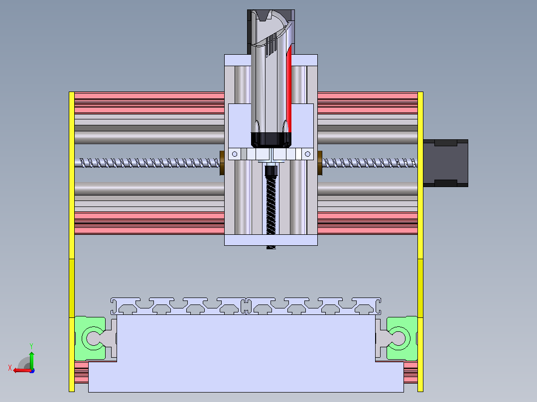 CNC router Montaj雕刻机后视图