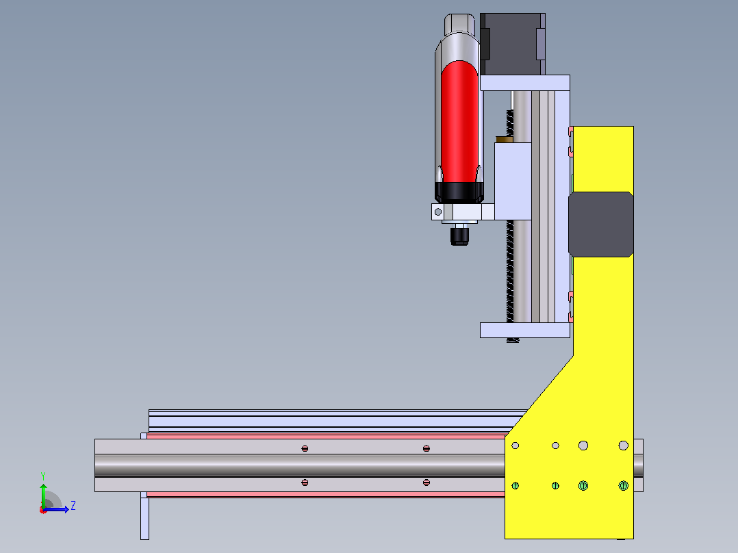 CNC router Montaj雕刻机左视图