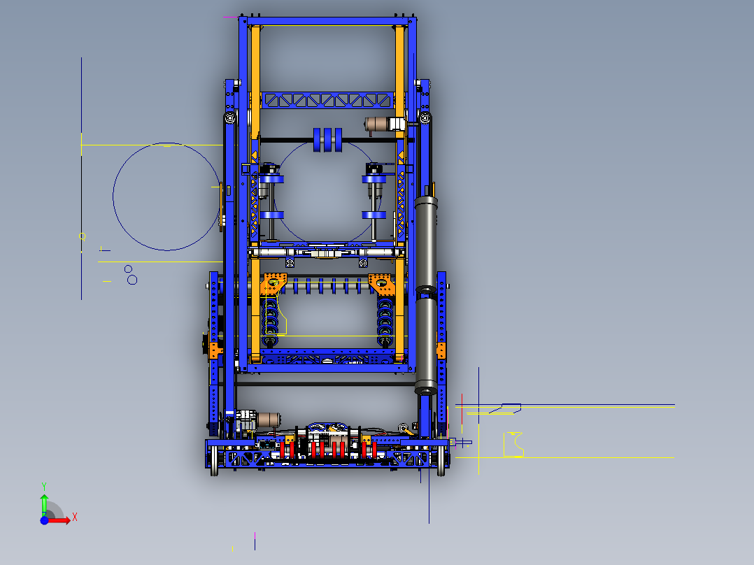 apdos 2019 robot机器人车3D数模图纸 STP格式前视图
