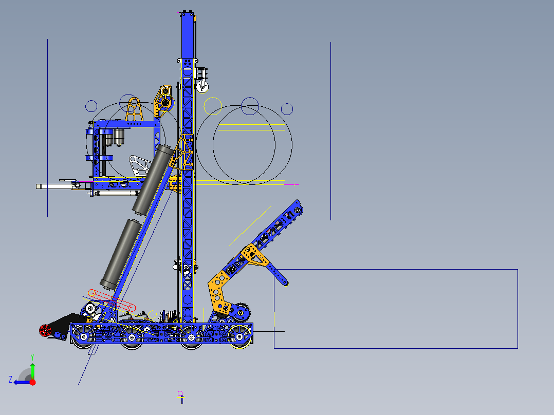 apdos 2019 robot机器人车3D数模图纸 STP格式右视图