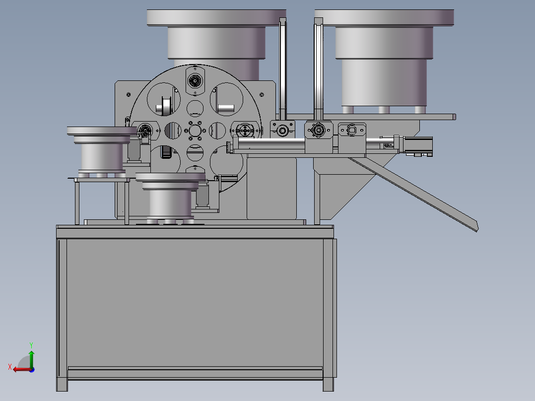 直流电机换向器组装机3D图纸 H707 非标自动化设备3D图纸3D模型后视图