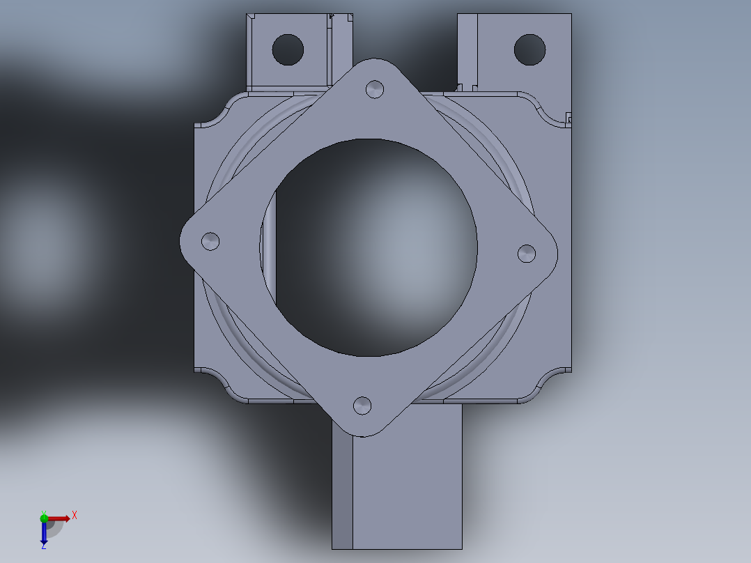 气泵泵体俯视图