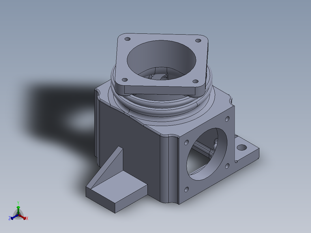 气泵泵体正等轴测图