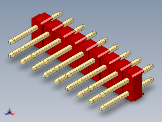 彩色公头100mil（2.54mm）系列-DS1021_red_2x09p_100mil_Type1_rev1.0
