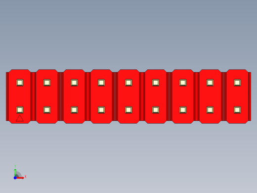 彩色公头100mil（2.54mm）系列-DS1021_red_2x09p_100mil_Type1_rev1.0前视缩略图