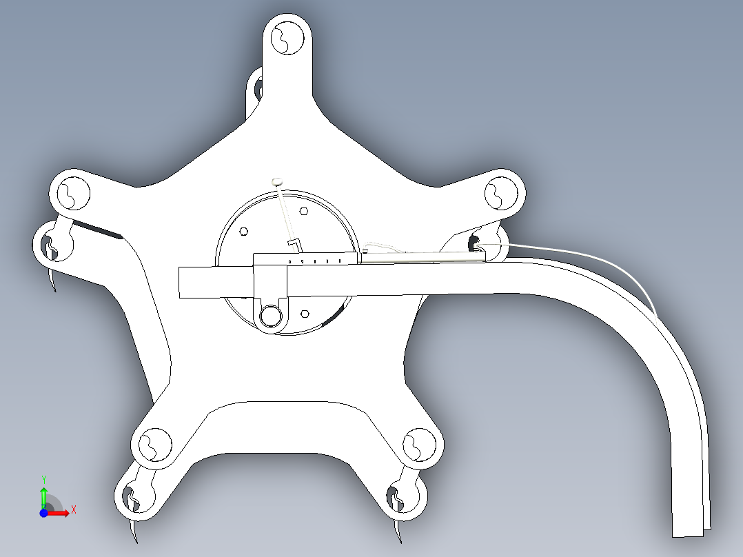 收获机割台拨禾轮设计资料含三维+CAD前视图