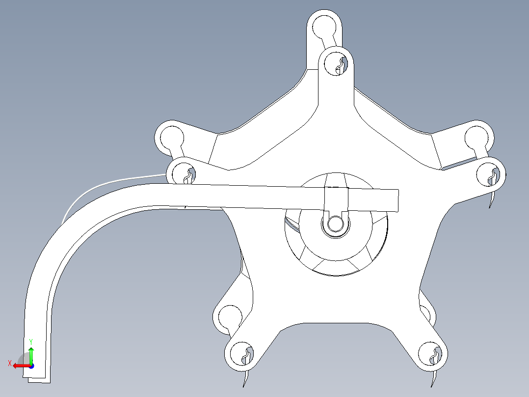 收获机割台拨禾轮设计资料含三维+CAD后视图