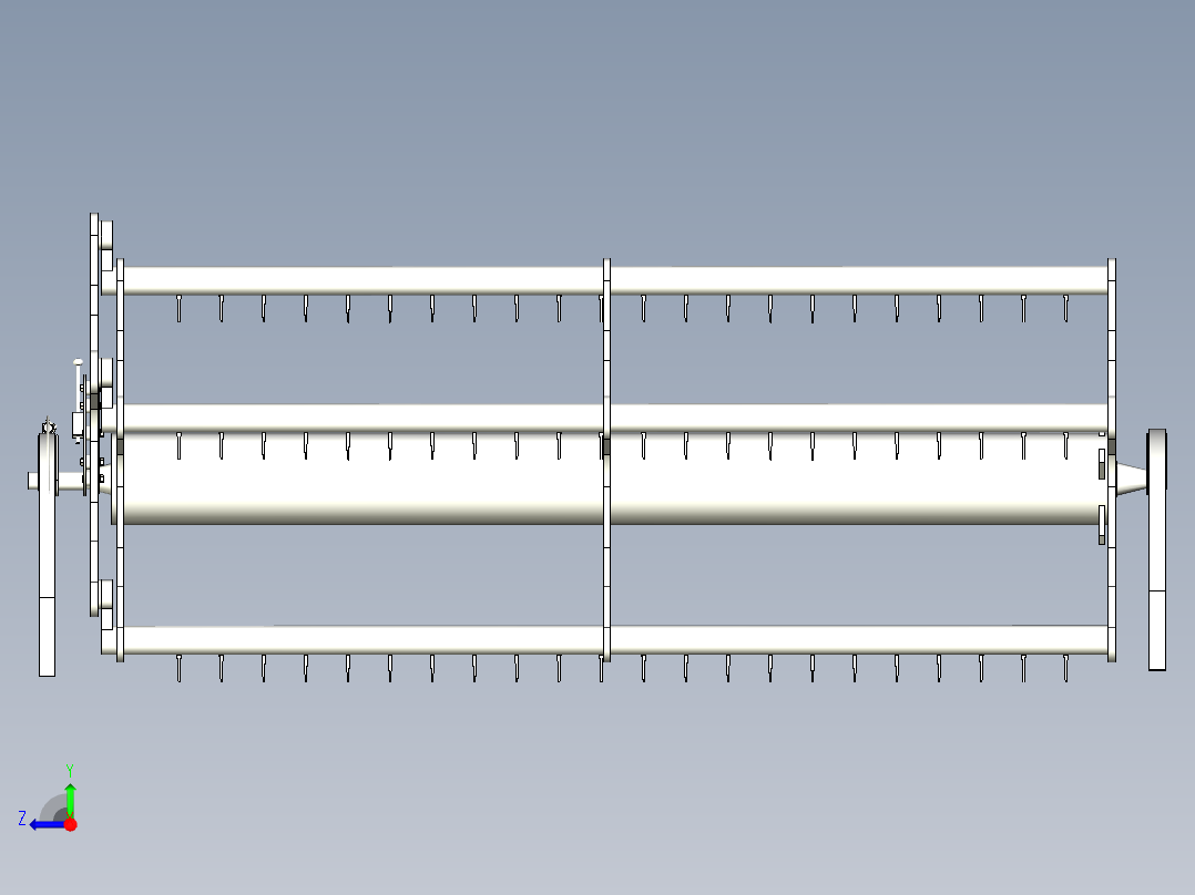 收获机割台拨禾轮设计资料含三维+CAD右视图