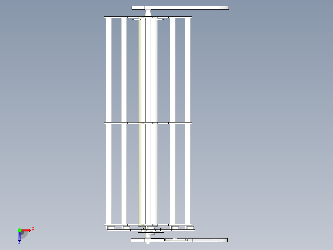 收获机割台拨禾轮设计资料含三维+CAD俯视图