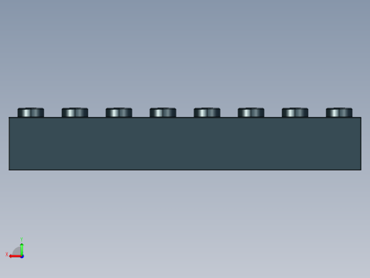 乐高套装 4421基本积木-300826 Black Brick 1 x 8.STEP后视缩略图