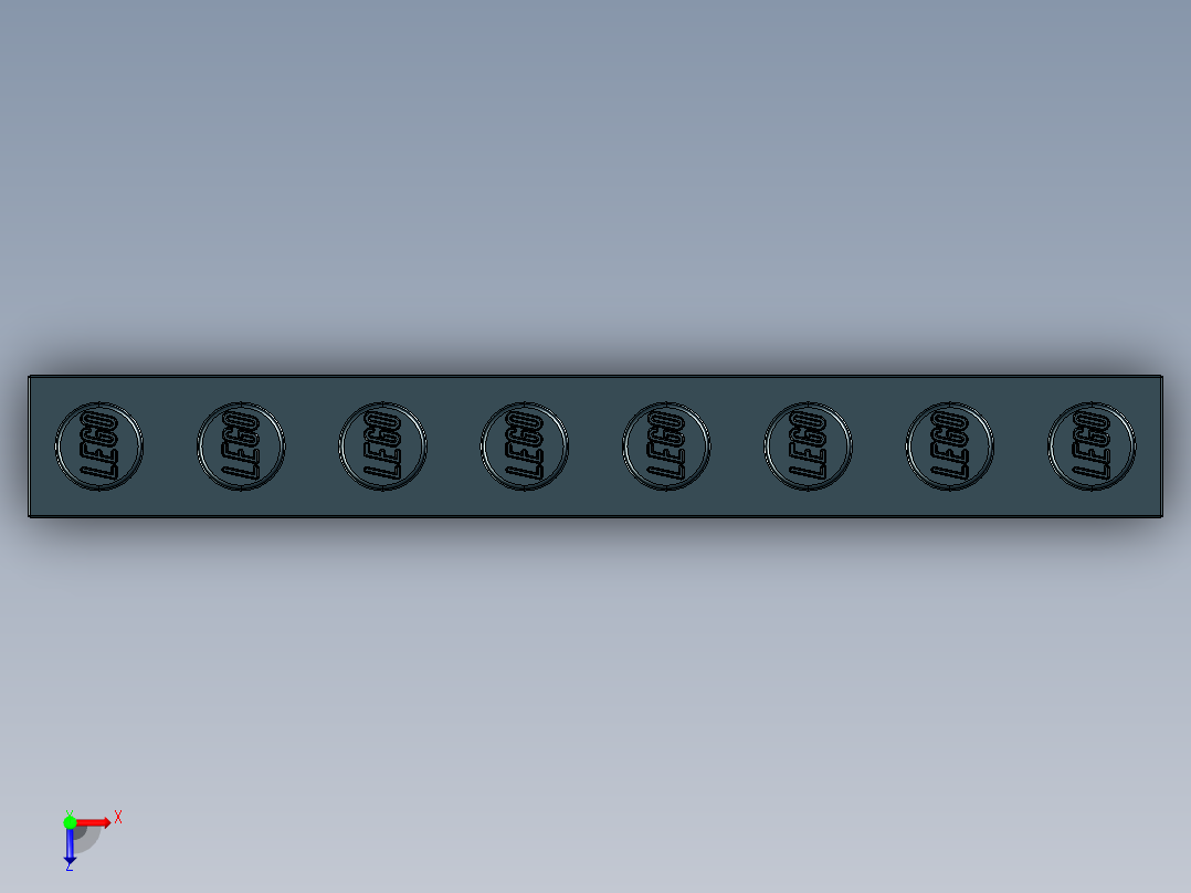 乐高套装 4421基本积木-300826 Black Brick 1 x 8.STEP俯视图