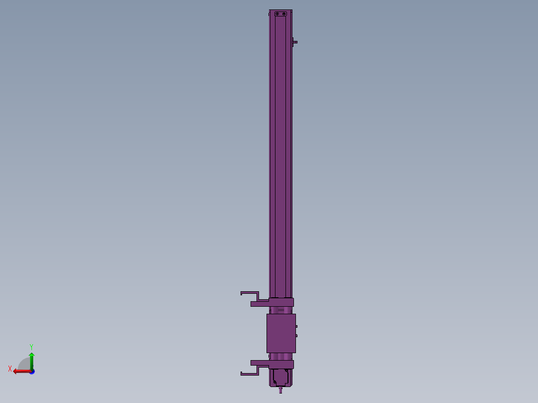 两自由度机械夹手三维后视图