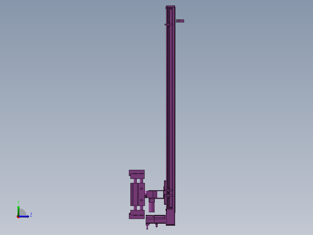 两自由度机械夹手三维左视图
