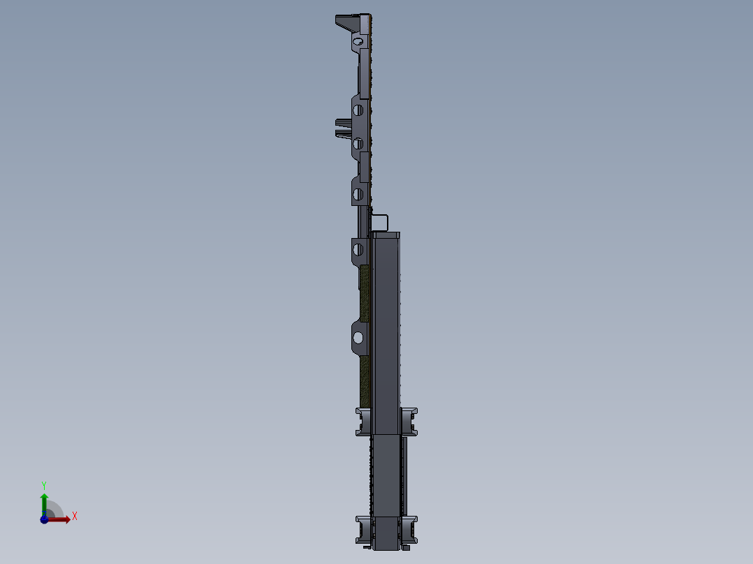 机翼翼梁的主要连接点前视图