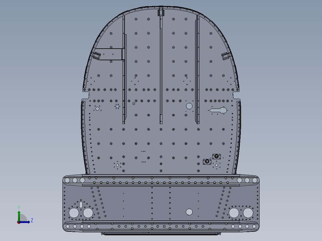 机翼翼梁的主要连接点左视图