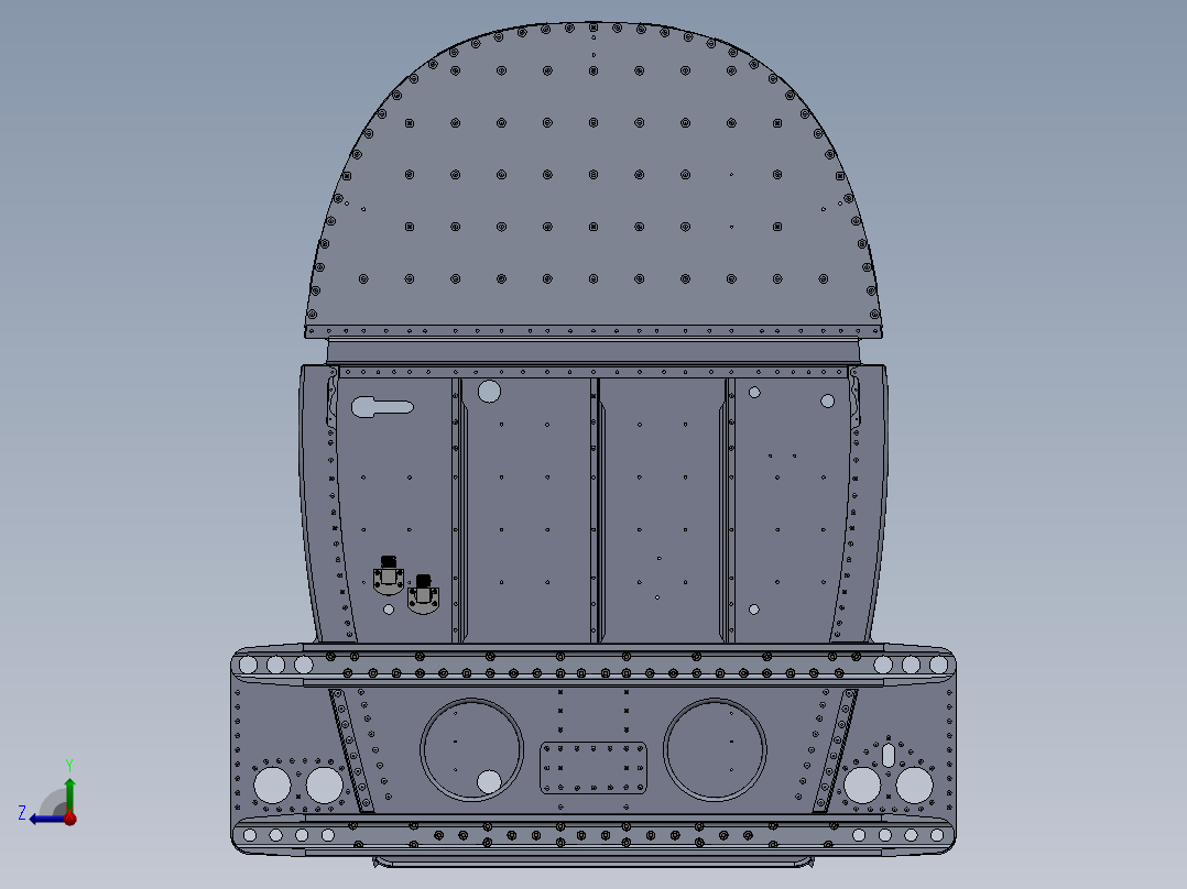 机翼翼梁的主要连接点右视图