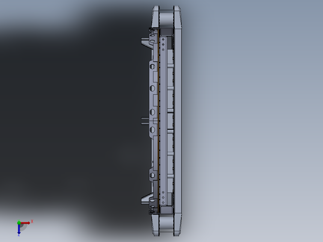 机翼翼梁的主要连接点俯视图
