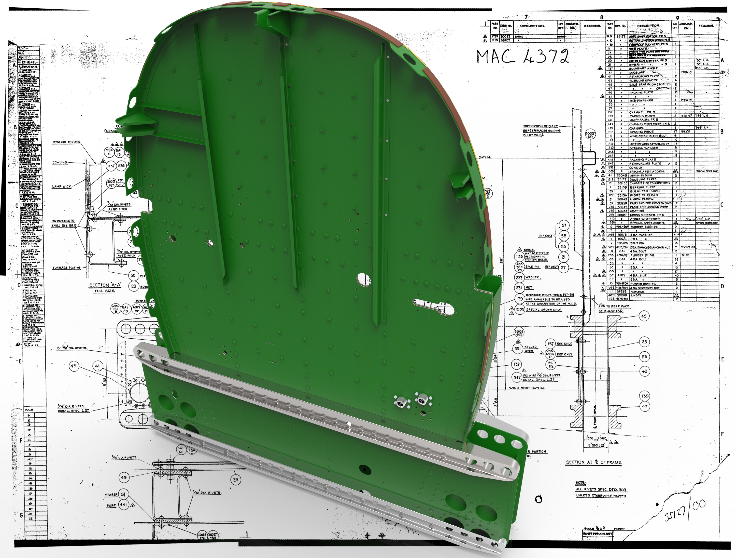 机翼翼梁的主要连接点