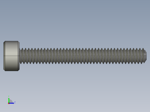 M2-M2 x 0.4mm Thread 16mm LONG SOCKET HEAD CAP SCREW.STEP左视缩略图