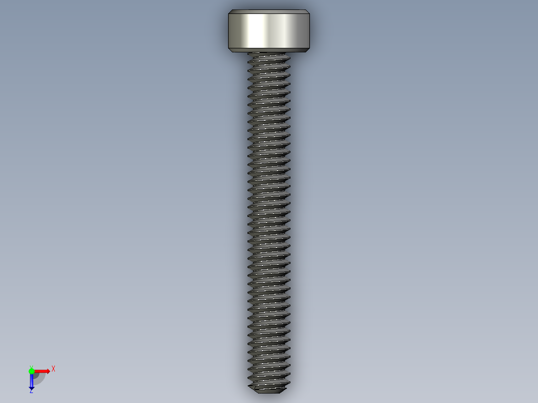 M2-M2 x 0.4mm Thread 16mm LONG SOCKET HEAD CAP SCREW.STEP俯视图