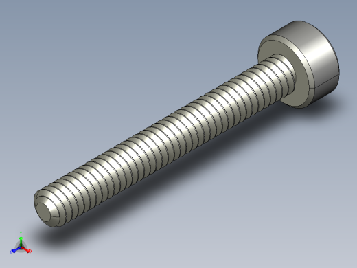M2-M2 x 0.4mm Thread 16mm LONG SOCKET HEAD CAP SCREW.STEP正等轴测缩略图