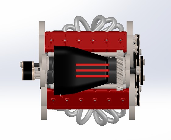 V12发动机3D模型图纸 汽车引擎 水冷设计就绪