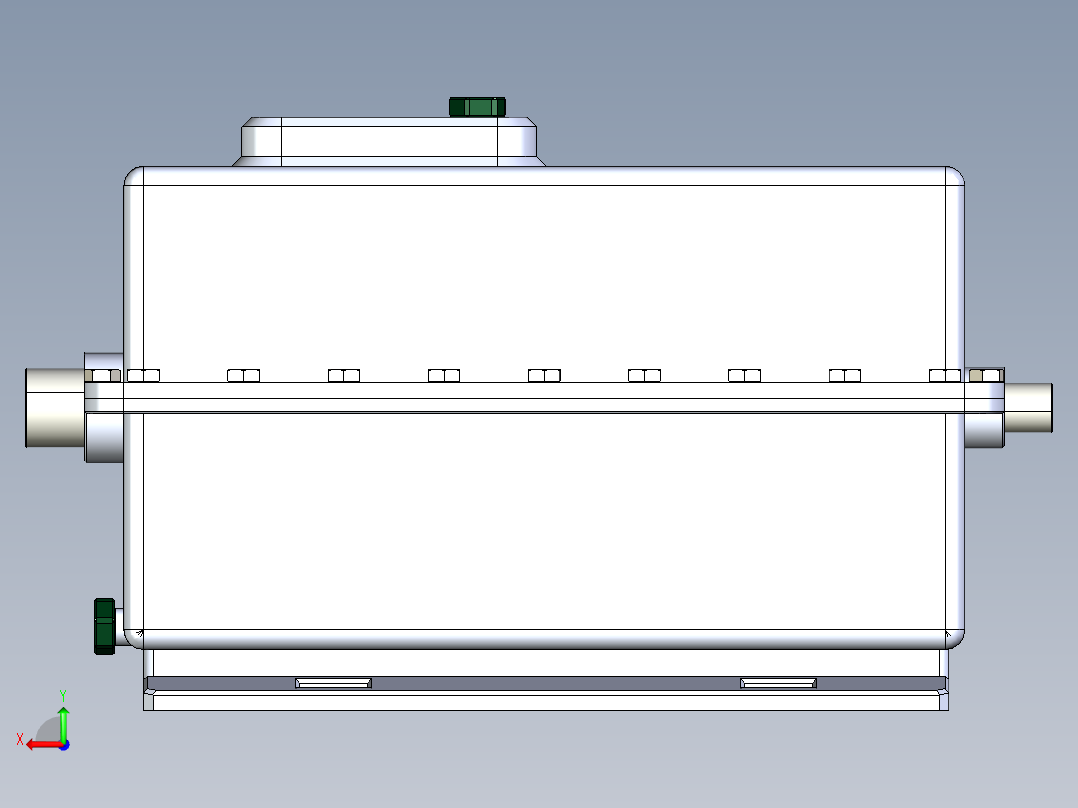 橡胶混合应用的齿轮箱后视图