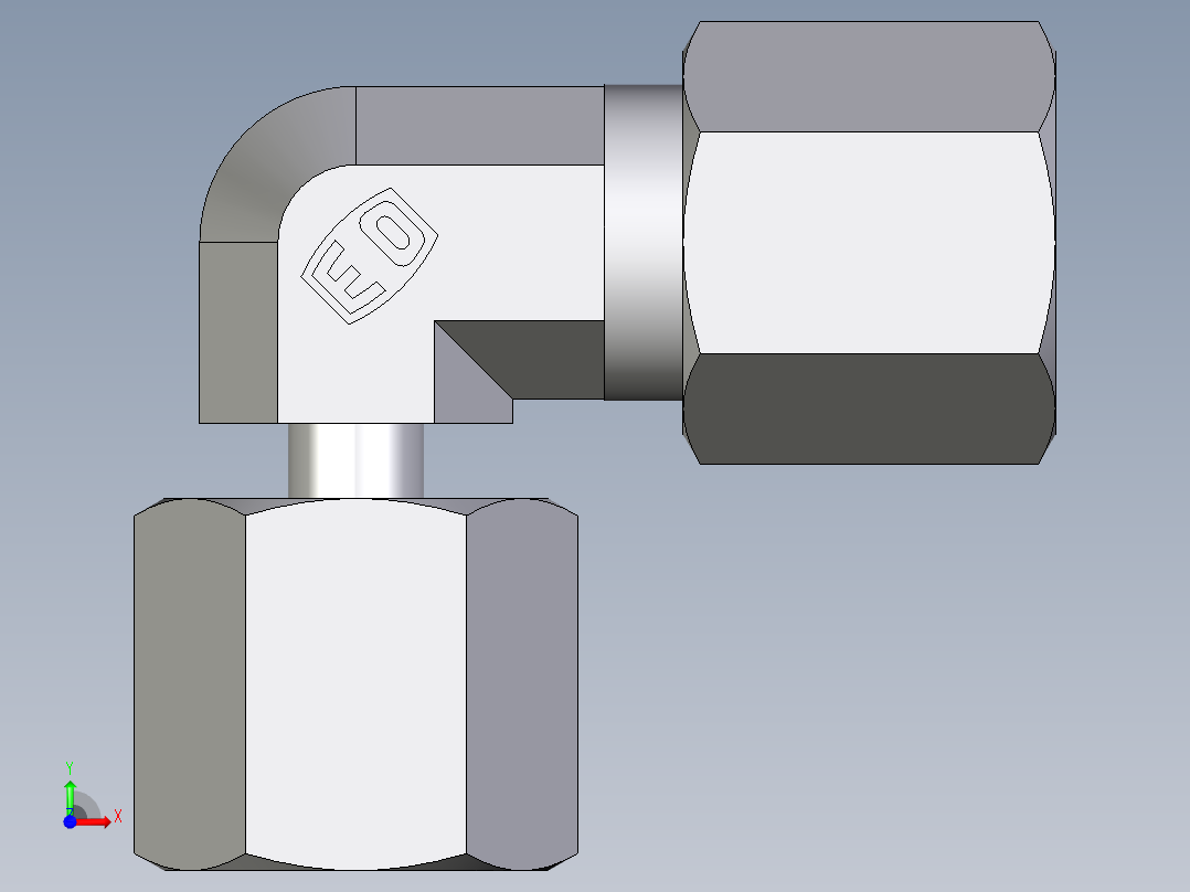 卡套式工业通用硬管接头EO_Standpipe_elbow_EVW06SCF前视图
