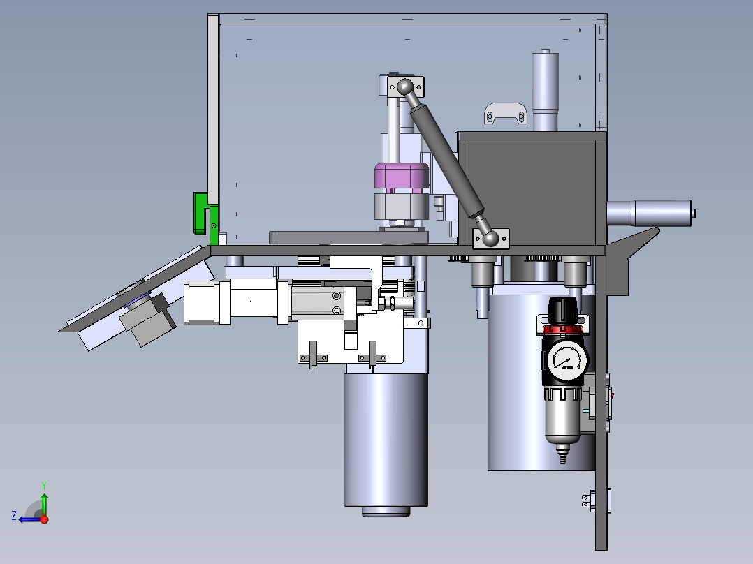 手机电源壳切割检测机右视图