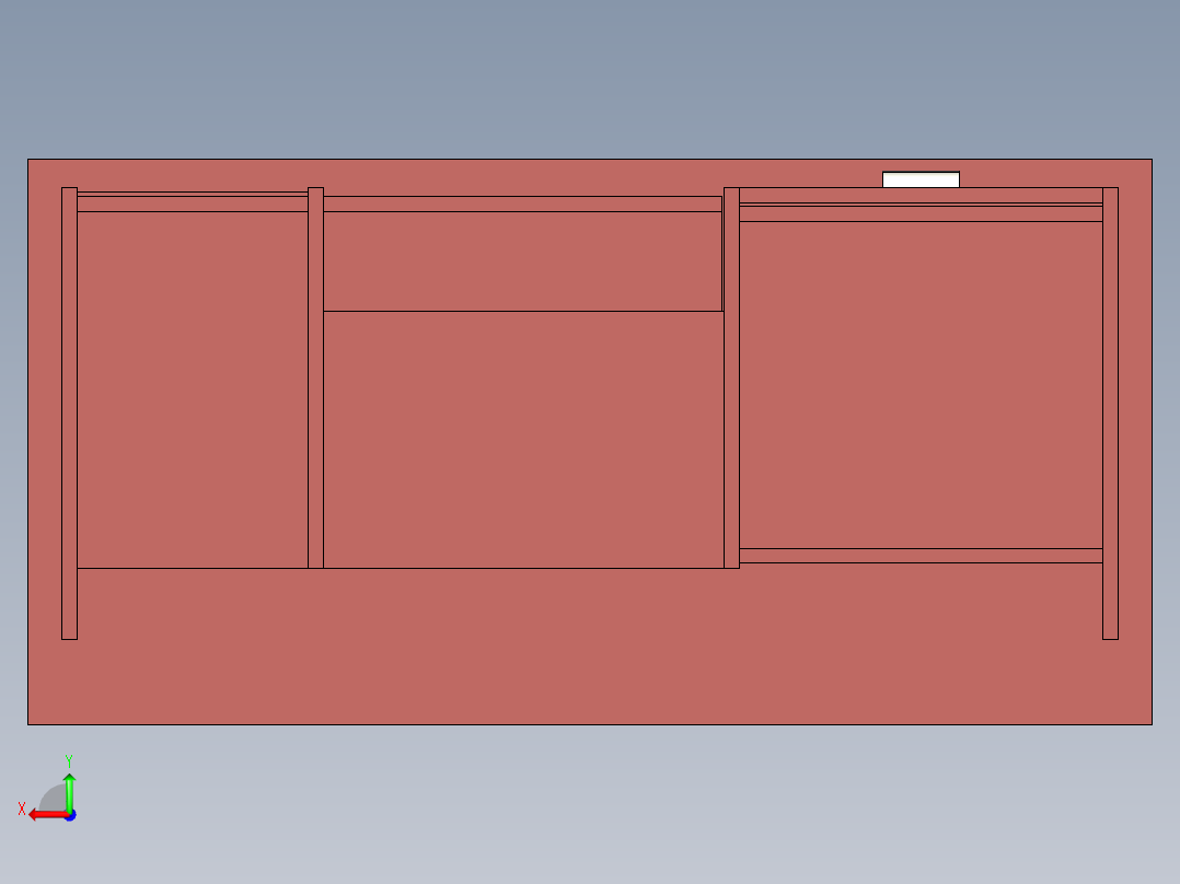 电脑桌3D模型后视图