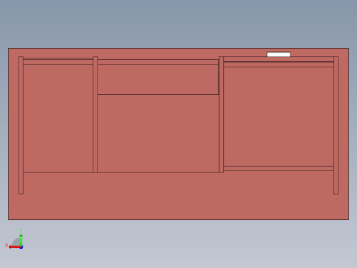 电脑桌3D模型后视缩略图