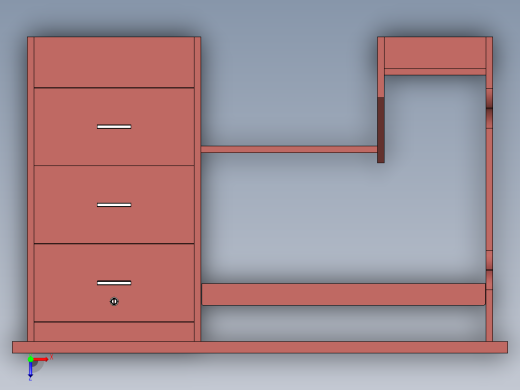 电脑桌3D模型俯视缩略图