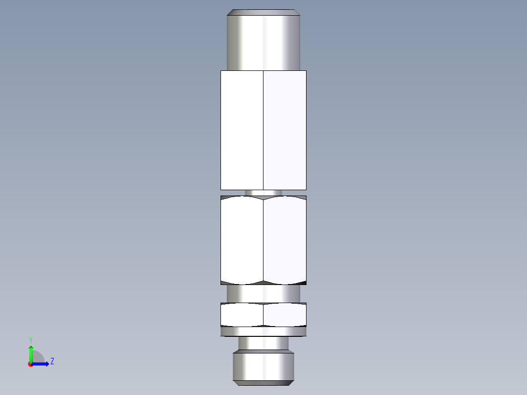 卡套式工业通用硬管接头EO_Assembled_adjustable_standpipe_run_tee_EVL06LMOMD71左视图