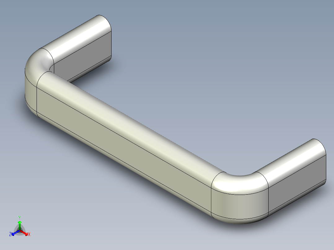 取手(不銹鋼)1098-3D多系列多零件图纸模型主视图