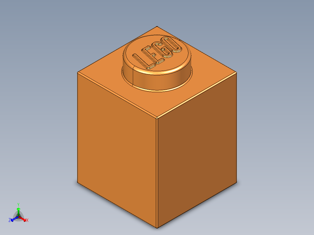 乐高套装 4421基本积木-4713805 - 3005 Bright Orange Brick 1 x 1.STEP主视图