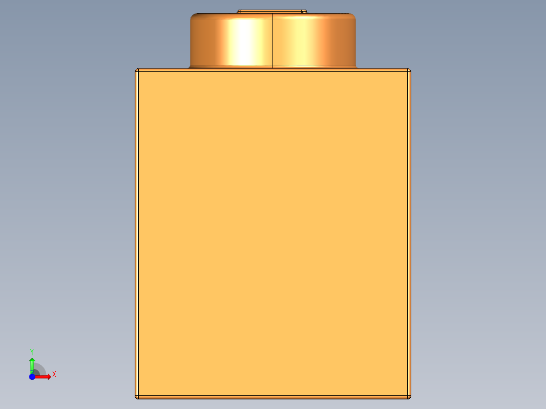 乐高套装 4421基本积木-4713805 - 3005 Bright Orange Brick 1 x 1.STEP前视图