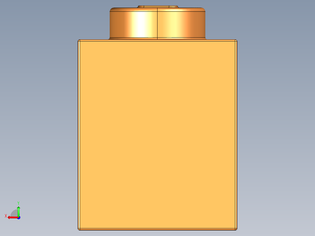 乐高套装 4421基本积木-4713805 - 3005 Bright Orange Brick 1 x 1.STEP后视图