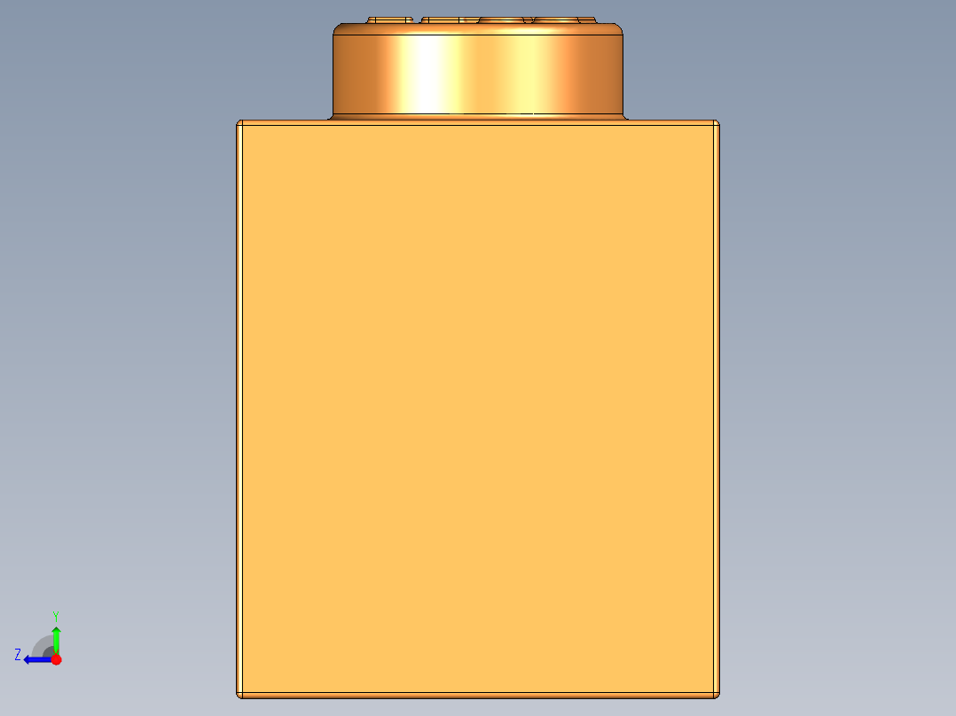 乐高套装 4421基本积木-4713805 - 3005 Bright Orange Brick 1 x 1.STEP右视图