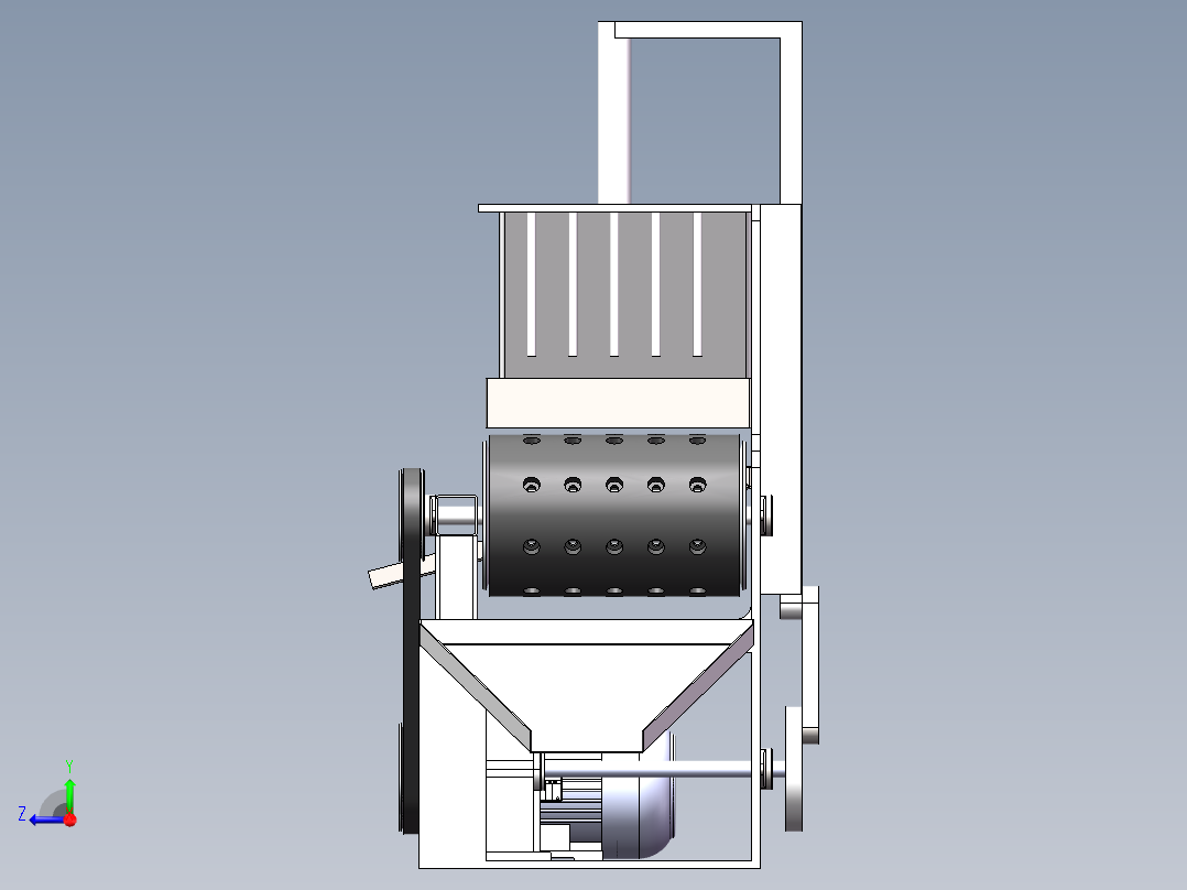 山楂去核机3D 装配图 零件图 说明书右视图