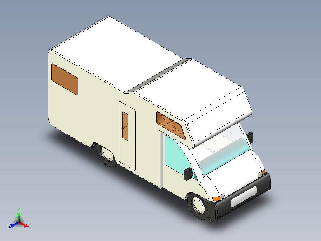 B3003582-迷你货车房车主视图