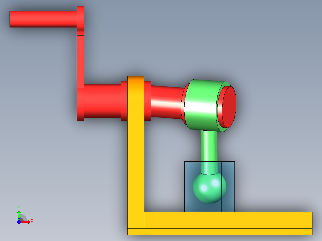 B2005169-空间滑块曲柄机构前视图