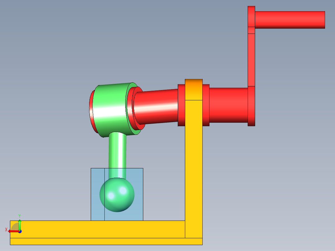 B2005169-空间滑块曲柄机构后视图