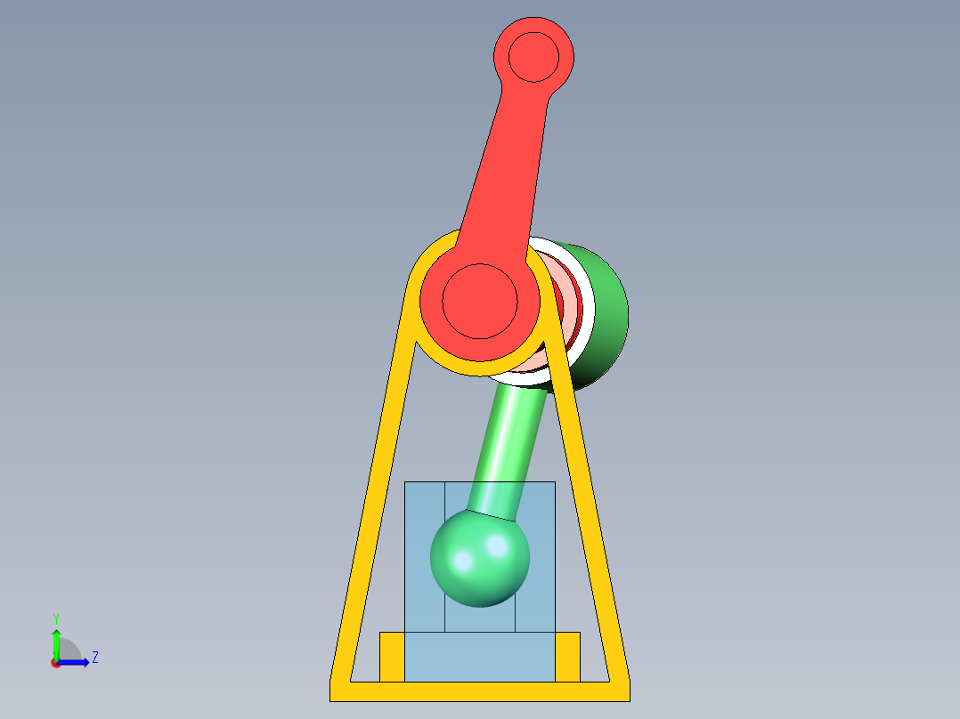 B2005169-空间滑块曲柄机构左视图