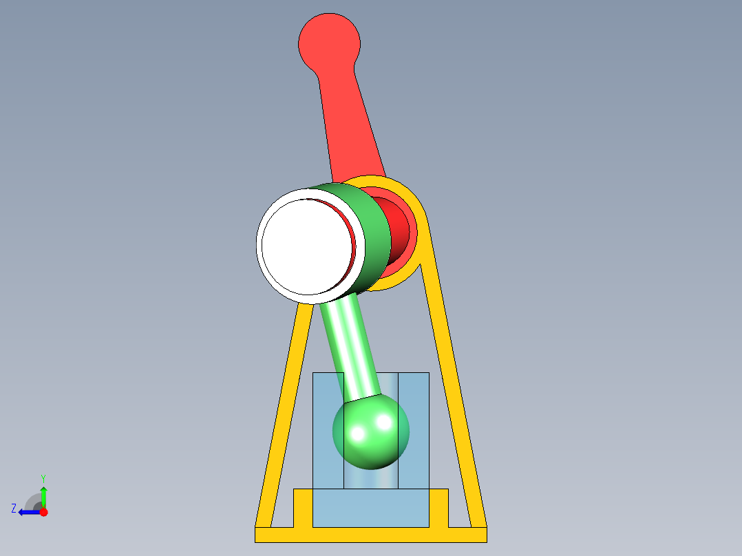 B2005169-空间滑块曲柄机构右视图