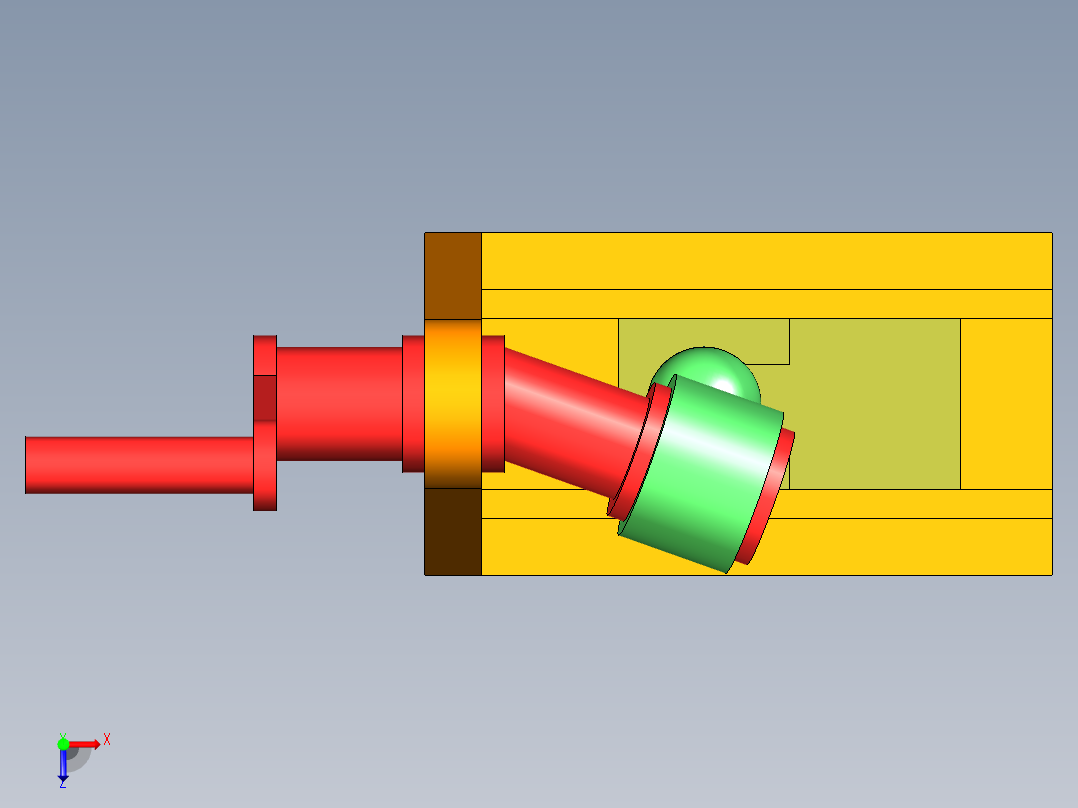 B2005169-空间滑块曲柄机构俯视图